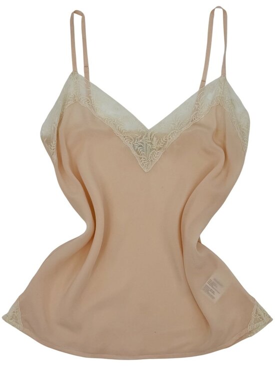 Urban Outfitters Tops - Urban Outfitters Pale Pink Silk Lace Trim Camisole Top | Mid 2010s Romantic Boho